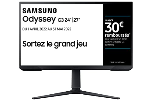 Samsung Odyssey G3 F24G35TFWU - LED monitor - 24" - 1920 x 1080 Full HD (1080p) @ 144 Hz - VA - 250 cd/m? - 3000:1 - 1 ms - HDMI, VGA, DisplayPort - black