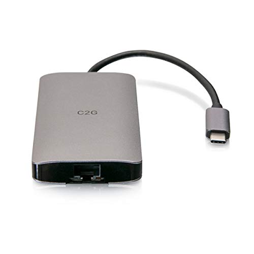 C2G USB-C« Mini Dock with HDMI, 2x USB-A, Ethernet, SD Card Reader, and USB-C Power Delivery up to 100W - 4K 30Hz - Docking station - USB-C / Thunderbolt 3 - HDMI - GigE