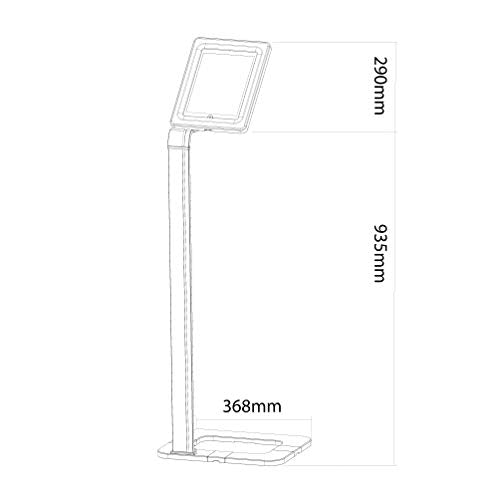 NewStar Anti-Theft Tablet Floor Stand - Silver - Stand for tablet - lockable - silver - screen size: 9.7"-10.1" - floor-standing