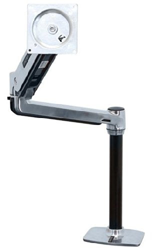 Ergotron LX HD Sit-Stand Desk Mount LCD Arm - Mounting kit (pole, VESA adapter, sit-stand arm, desk clamp base, grommet-mount base) for LCD display - aluminium - polished aluminium - screen size: up to 46"