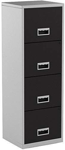 Best Value Pierre Henry 4 Drawers Maxi Filing Cabinet - Silver/Black