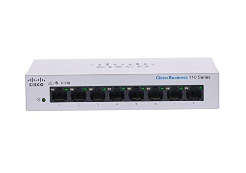 Cisco Business 110 Series 110-8T-D - Switch - unmanaged - 8 x 10/100/1000 - desktop, rack-mountable, wall-mountable - DC power