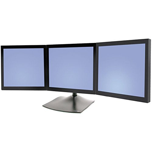 Ergotron DS100 Triple-Monitor Desk Stand - Stand for triple flat panel - aluminium, steel - black - screen size: up to 21"