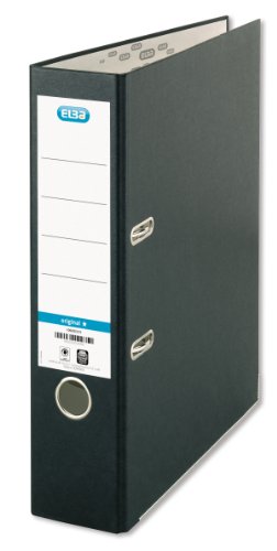 Best Value Elba Lever Arch File A4 Coloured Paper Over Board 80mm Spine Black Ref B1045709 [Pack 10]