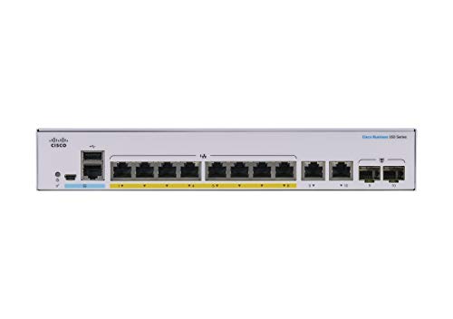 Cisco Business 350 Series 350-8P-2G - Switch - L3 - Managed - 8 x 10/100/1000 (PoE+) + 2 x combo SFP - rack-mountable - PoE+ (67 W)