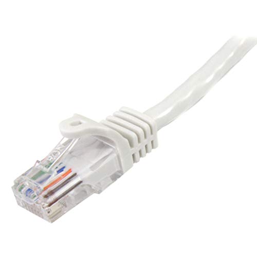 StarTech 0.5 m Cat 5e UTP Patch Ethernet Cable with Snagless RJ45 Connectors - White