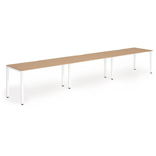 Dynamic Evolve Plus 1200mm Single Row 3 Person Desk Beech Top White Frame BE398