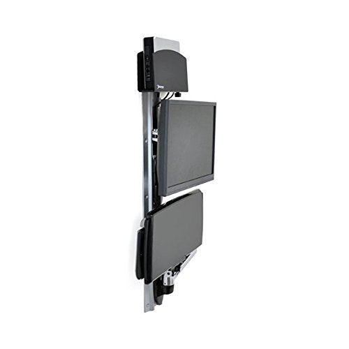 Ergotron LX Wall Mount System with Small CPU Holder - Wall mount for LCD display / keyboard / mouse / CPU - aluminium - black - screen size: up to 24"