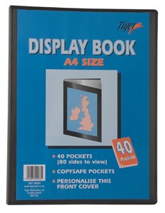 Best Value Tiger 300933 40 A4 Pocket Presentation Display Book - Black