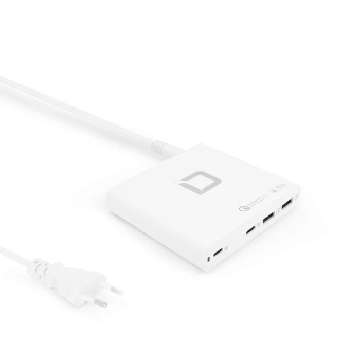 DICOTA Laptop Charger Universal PRO USB-C - Power adapter - AC - 120 Watt - output connectors: 4 - United Kingdom, Europe - white