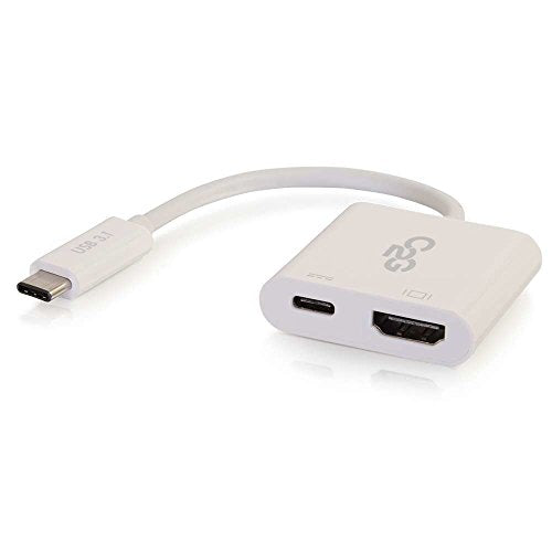 C2G USB C to HDMI Audio/Video Adapter w/ Power Delivery - USB Type C to HDMI White - External video adapter - USB-C - HDMI - white