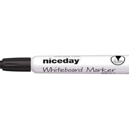 Best Value Niceday Whiteboard Marker WBM2.5 Bullet Black Pack of 12