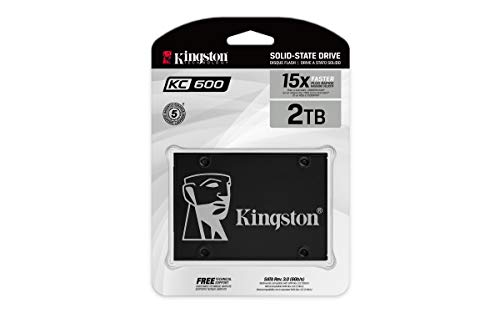 Kingston KC600 - Solid state drive - encrypted - 2 TB - internal - 2.5" - SATA 6Gb/s - 256-bit AES-XTS - Self-Encrypting Drive (SED), TCG Opal Encryption