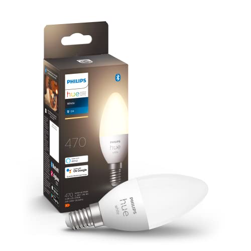 Philips Hue White - LED light bulb - shape: candle - E14 - 5.5 W (equivalent 40 W) - class F - soft warm white light - 2700 K