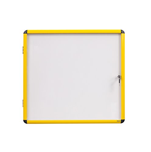 Best Value Bi-Office Ultrabrite VT9501601511 Magnetic Display Cabinet 16 x A4 with Yellow Aluminium Frame