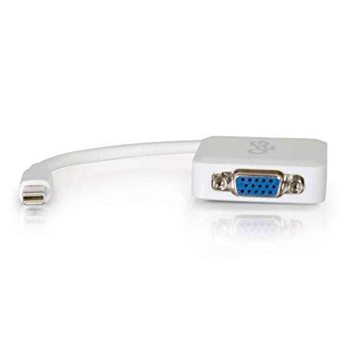 C2G 20cm Mini DisplayPort to VGA Adapter - Thunderbolt to VGA Converter M/F - White - DisplayPort cable - Mini DisplayPort (M) to HD-15 (VGA) (F) - 20 cm - white