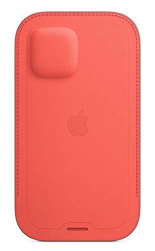 Apple Sleeve with MagSafe - Protective sleeve for mobile phone - leather - pink citrus - for iPhone 12, 12 Pro