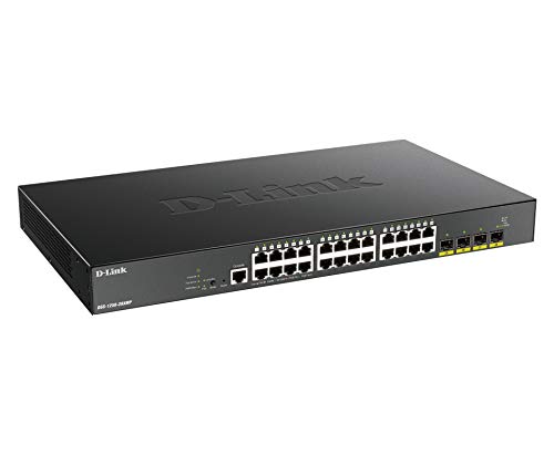 D-Link DGS 1250-28XMP - Switch - L3 Lite - smart - 24 x 10/100/1000 (PoE) + 4 x 10 Gigabit SFP+ - rack-mountable - PoE (370 W)