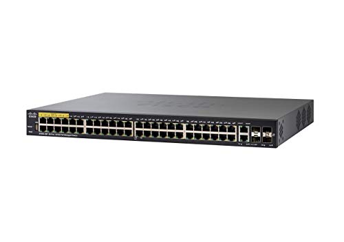 Cisco Small Business SF350-48P - Switch - L3 - Managed - 48 x 10/100 (PoE+) + 2 x 10/100/1000 + 2 x combo Gigabit SFP - rack-mountable - PoE+ (382 W)