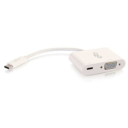 C2G USB C to VGA Video Adapter w/ Power Delivery - USB Type C to VGA White - External video adapter - USB-C - VGA - white