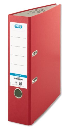 Best Value Elba Lever Arch File A4 Coloured Paper Over Board 80mm Spine Red Ref B1045713 [Pack 10]