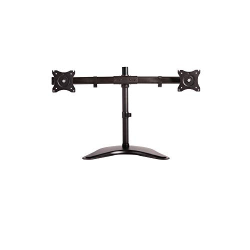 NewStar NeoMounts Tilt/Turn/Rotate Dual Desk Mount (stand, clamp & grommet) for two 10-27" Monitor Screens, Height Adjustable - Black - Desk mount for 2 LCD displays - black - screen size: 10"-27"