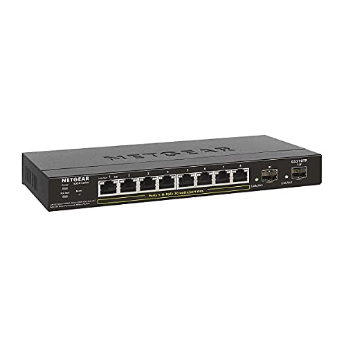 NETGEAR Smart GS310TP - Switch - smart - 8 x 10/100/1000 (PoE+) + 2 x SFP - desktop - PoE+ (55 W)