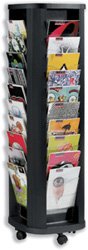 Best Value Fast Paper Literature Display Carousel Mobile 40 x 23mm A4 Pockets W440xD440xH1485mm Black Ref 273.01