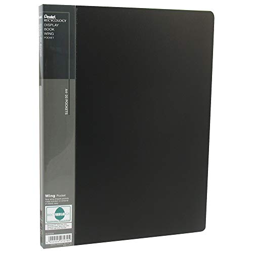 Best Value Pentel Recycology Wing Presentation Display Book A4 20 Pocket DCF442AI - Black, Pack of 1