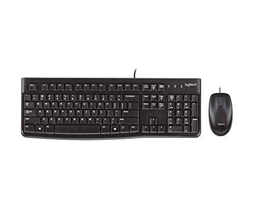 Logitech Desktop MK120/corded thin profile keyboard and 1000dpi optical mouse Black USB 2.0 connection