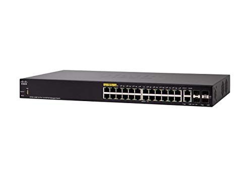 Cisco Small Business SF350-24MP - Switch - L3 - Managed - 24 x 10/100 (PoE+) + 2 x combo Gigabit Ethernet/Gigabit SFP + 2 x Gigabit SFP - rack-mountable - PoE+ (375 W)