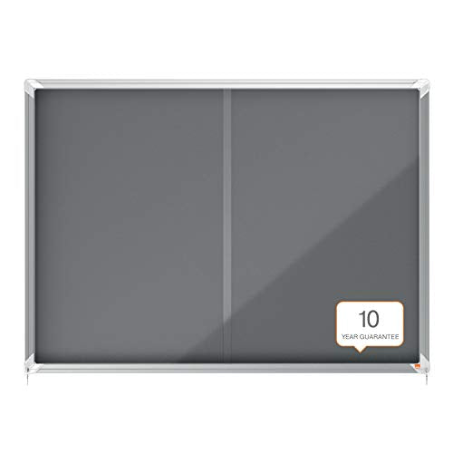 Nobo Premium Plus Grey Felt Lockable Notice Board 18Xa4 Dd