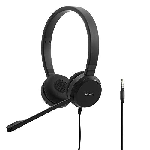 Lenovo Pro Wired Stereo VOIP Headset Headband 3.5mm Connector 150Hz to 7kHz Frequency Range Black