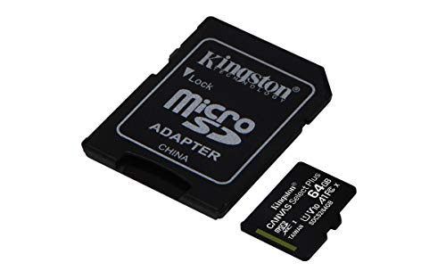 Kingston Canvas Select Plus - Flash memory card (microSDXC to SD adapter included) - 64 GB - A1 / Video Class V10 / UHS Class 1 / Class10 - microSDXC UHS-I