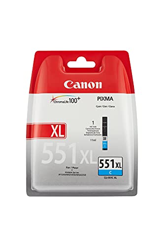 Canon CLI-551 CXL - 6444B001 - 1 x Cyan - High Yield - Ink tank - For PIXMA iP8750,iX6850,MG5550,MG5650,MG5655,MG6450,MG6650,MG7150,MG7550,MX725,MX925