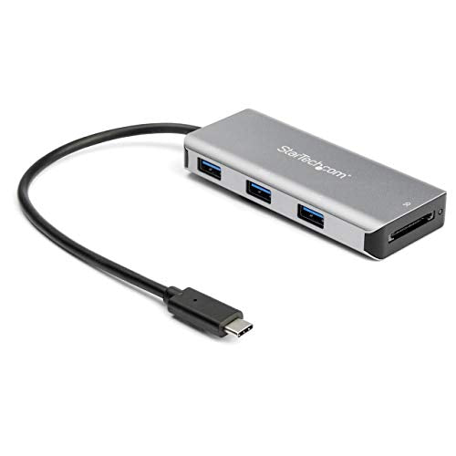 StarTech.com 3-Port USB 3.1 (Gen 2) Type C Hub with SD Reader & 9.8 Cable - 10Gbps - 1x USB 3.1 Type C - 3x USB 3.1 Type-A - USB-C Hub (HB31C3ASDMB)