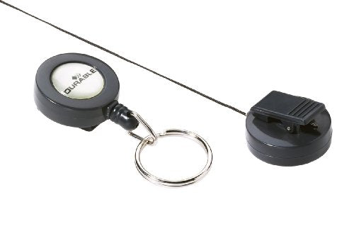 Best Value Durable Badge Reel Keyring Pack of 10 - Charcoal