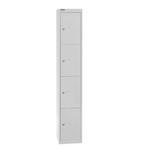 Qube by Bisley 4 Door Locker 1800mm 305mm Depth Goose Grey BS0018