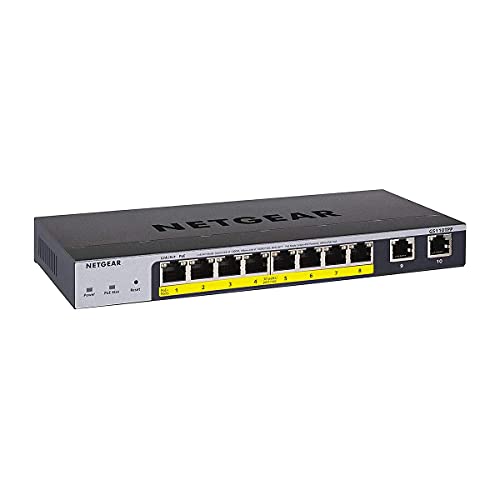 NETGEAR Smart GS110TPP - Switch - smart - 8 x 10/100/1000 (PoE+) + 2 x 10/100/1000 (uplink) - desktop - PoE+ (120 W)