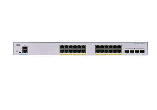 Cisco Business 350 Series 350-24P-4G - Switch - L3 - Managed - 24 x 10/100/1000 (PoE+) + 4 x Gigabit SFP - rack-mountable - PoE+ (195 W)