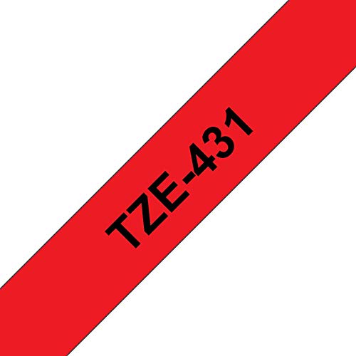 Best Value Brother TZe-441 Labelling Tape Cassette, 18 mm (W) x 8 m (L), Laminated, Brother Genuine Supplies - Black on Red