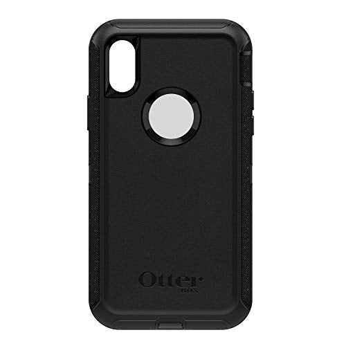 OtterBox Defender Series Filmless - Back cover for mobile phone - polycarbonate, synthetic rubber - black - for Apple iPhone X, XS