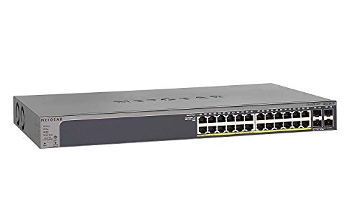 NETGEAR Smart GS728TP - V2 - switch - L3 - smart - 24 x 10/100/1000 (PoE+) + 4 x Gigabit SFP - rack-mountable - PoE+ (190 W)