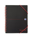 Best Value Oxford Black n' Red A5+ Poly Cover Wirebound Meeting Book, Ruled with Margin Notebook Including Rear Storage Envelope, 160 Page, 1 Notebook