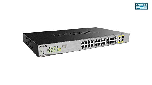 D-Link DGS 1026MP - Switch - unmanaged - 24 x 10/100/1000 (PoE) + 2 x combo Gigabit SFP - desktop, rack-mountable - PoE (370 W)