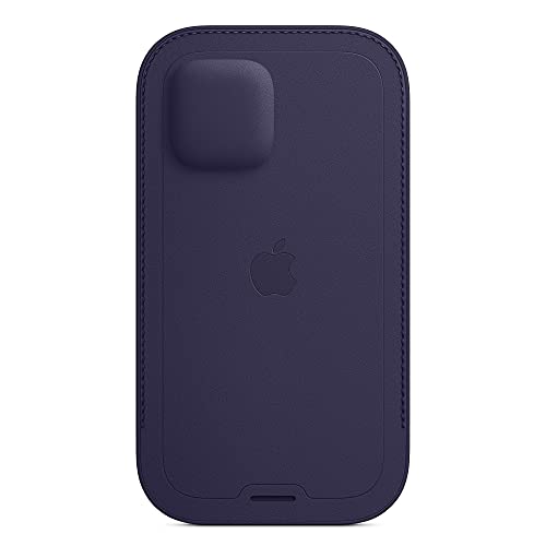 Apple with MagSafe - Protective sleeve for mobile phone - leather - deep violet - for iPhone 12, 12 Pro