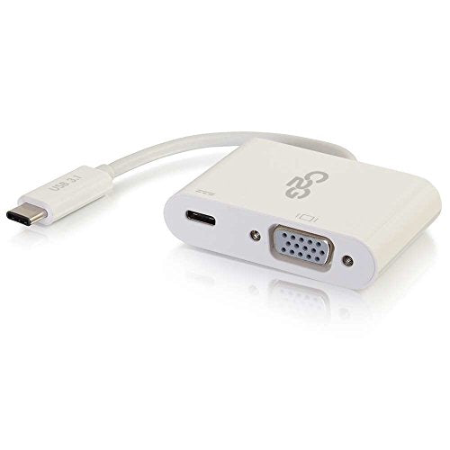 C2G USB C to VGA Video Adapter w/ Power Delivery - USB Type C to VGA White - External video adapter - USB-C - VGA - white