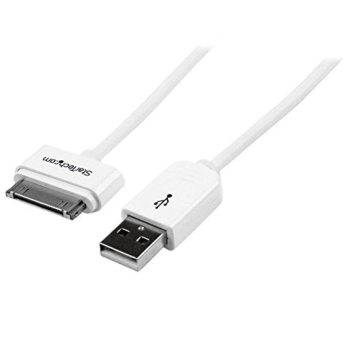 StarTech.com USB2ADC1M 1 m (3 ft) Apple 30-Pin Dock Connector to USB Cable for iPhone/iPod/iPad with Stepped Connector