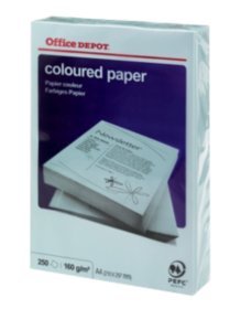 Best Value A4 250 Sheets Coloured Paper Card 160gsm - Blue - Ream-Wrapped