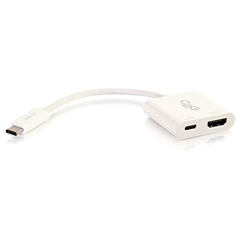 C2G USB C to HDMI Audio/Video Adapter w/ Power Delivery - USB Type C to HDMI White - External video adapter - USB-C - HDMI - white